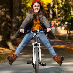 Girl biking