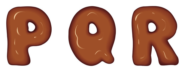 Vector set of characters consisting of melted chocolate