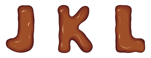 Vector set of characters consisting of melted chocolate