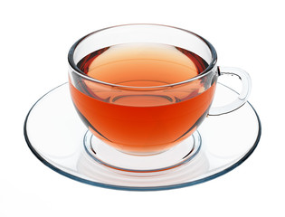 Isolated glass teacup