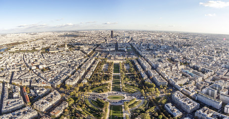 ville de Paris et champ de mars vue de la tour effeil - obrazy, fototapety, plakaty