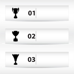 special banners with vector black trophy cup