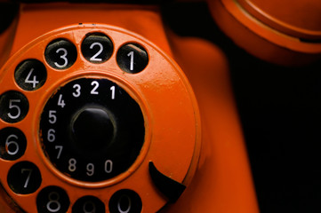 Orange Retro Phone close up