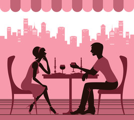Couple in the cafe