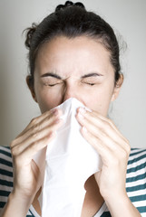 Frau mit Allergie