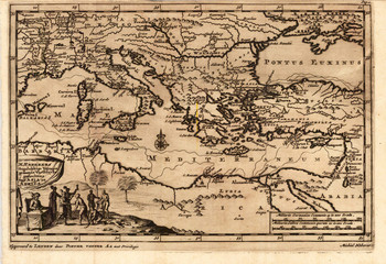 Mediterranian vintage map