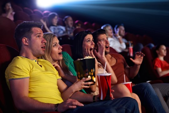 Audience shocked in multiplex movie theater