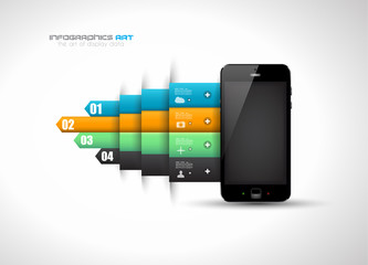 Infographic design template with paper tags.