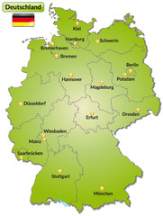 Landkarte von Deutschland mit Bundesländern