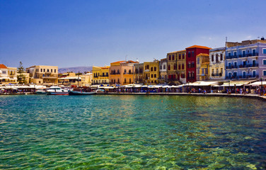 Plakat Port i ulice Chania / Kreta / Grecja