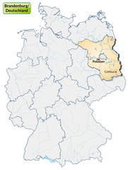 Landkarte von Deutschland und Brandenburg