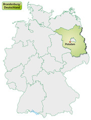 Landkarte von Deutschland und Brandenburg