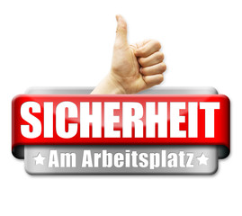 Sicherheit am Arbeitsplatz! Button, Icon