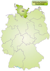 Landkarte von Deutschland und Schleswig-Holstein