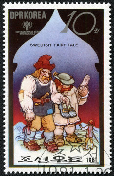 stamp shows a scene from a Swedish fairy tale