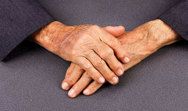 Closeup of an old man's hands