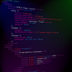 HTML Programming Code on Screen