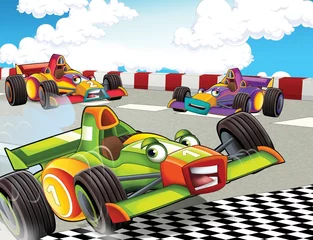 Foto auf Acrylglas Das Formelrennen - Superauto - Illustration für die Kinder © honeyflavour