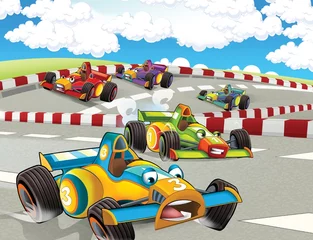 Poster De formule race - super auto - illustratie voor de kinderen © honeyflavour