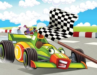 Badezimmer Foto Rückwand Das Formelrennen - Superauto - Illustration für die Kinder © honeyflavour
