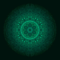 Green vintage floral background