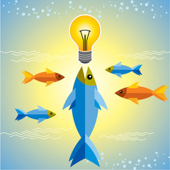 fishes around the bulb