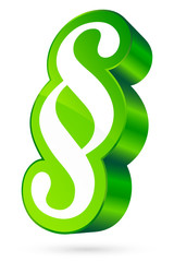 Paragraph Icon 3D White/Green