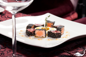 fish wth black sesame