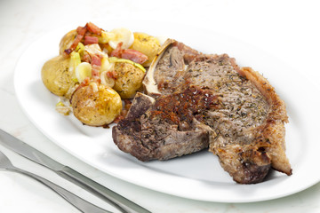 grilled T-bone steak