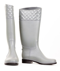 gray rubber boots