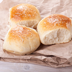 Home made bread rolls