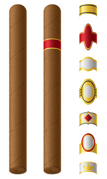 cigar labels for them vector illustration