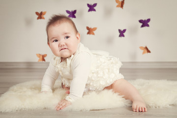 Portrait of little girl, indoor