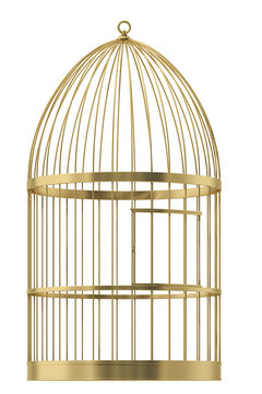 Birdcage On A White Background