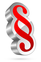 3D Paragraph Icon Red/Silver