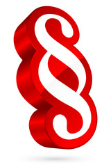 3D Paragraph Icon White/Red