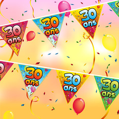drapeau anniversaire 30 ans