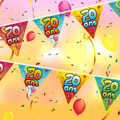 drapeau anniversaire 20 ans