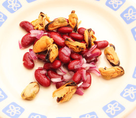 Bohnensalat mit Muscheln