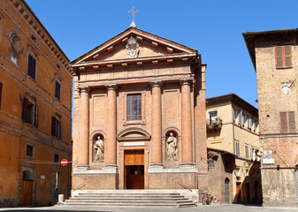 Ancient church Chiesa di San Cristoforo in Siena, Italy