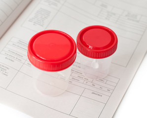 Two sterile medical containers