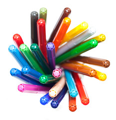 Many colourful felt tip pens