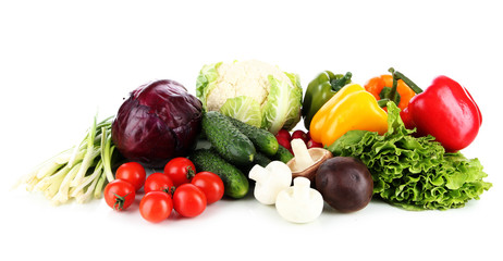 Fresh vegetables isolated on white