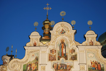 Obraz premium Фрагмент фасада Успенского Собора Киево-Печерской Лавры