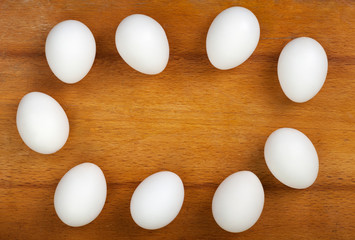 eggs on a wooden table