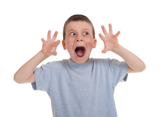 playing boy on white