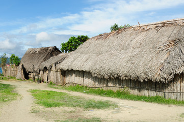 Panama, traditional house of the San Blas archipelago