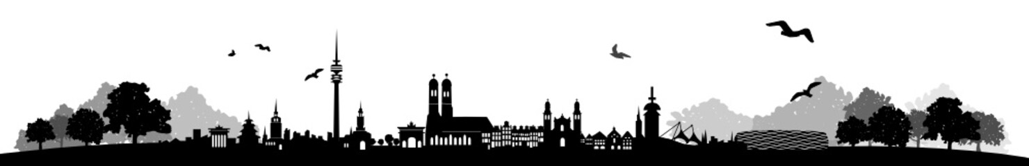 Fototapeta premium Skyline München Landschaft