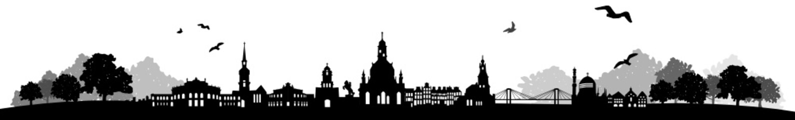 Fototapeta premium Skyline Dresden Landschaft