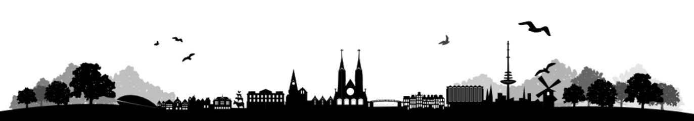 Fototapeta premium Skyline Bremen Landschaft